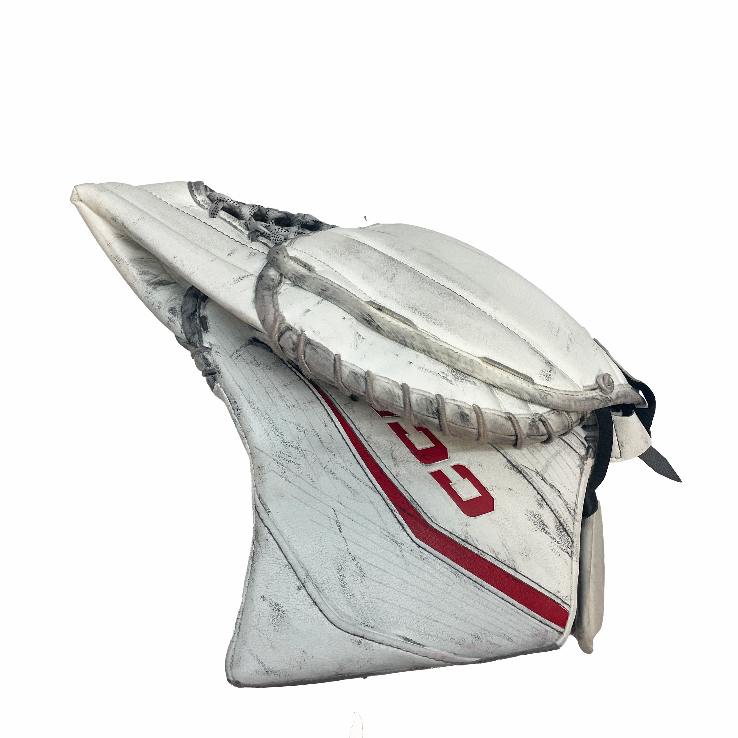 CCM Extreme Flex 6 - Ensemble complet de gardien de but senior AHL Pro Stock d'occasion (blanc/rouge)